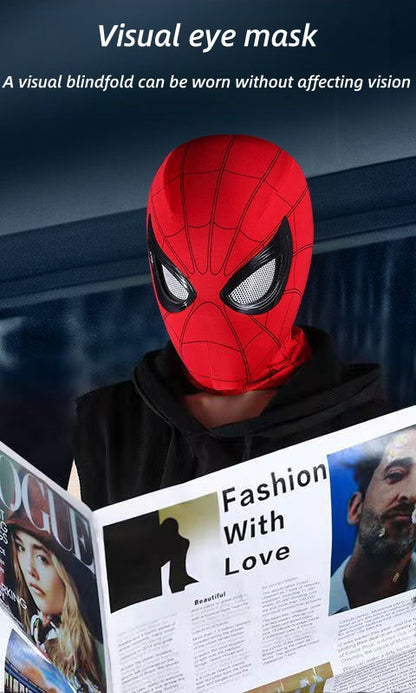 Marvel Spider‑Man Gwen Stacy Miles Morales Electric Mask LED Light Movable Eyes Remote Control Ring Lycra Full Face Helmet Cosplay Costume Prop Multiple Styles For Halloween Anime Fans