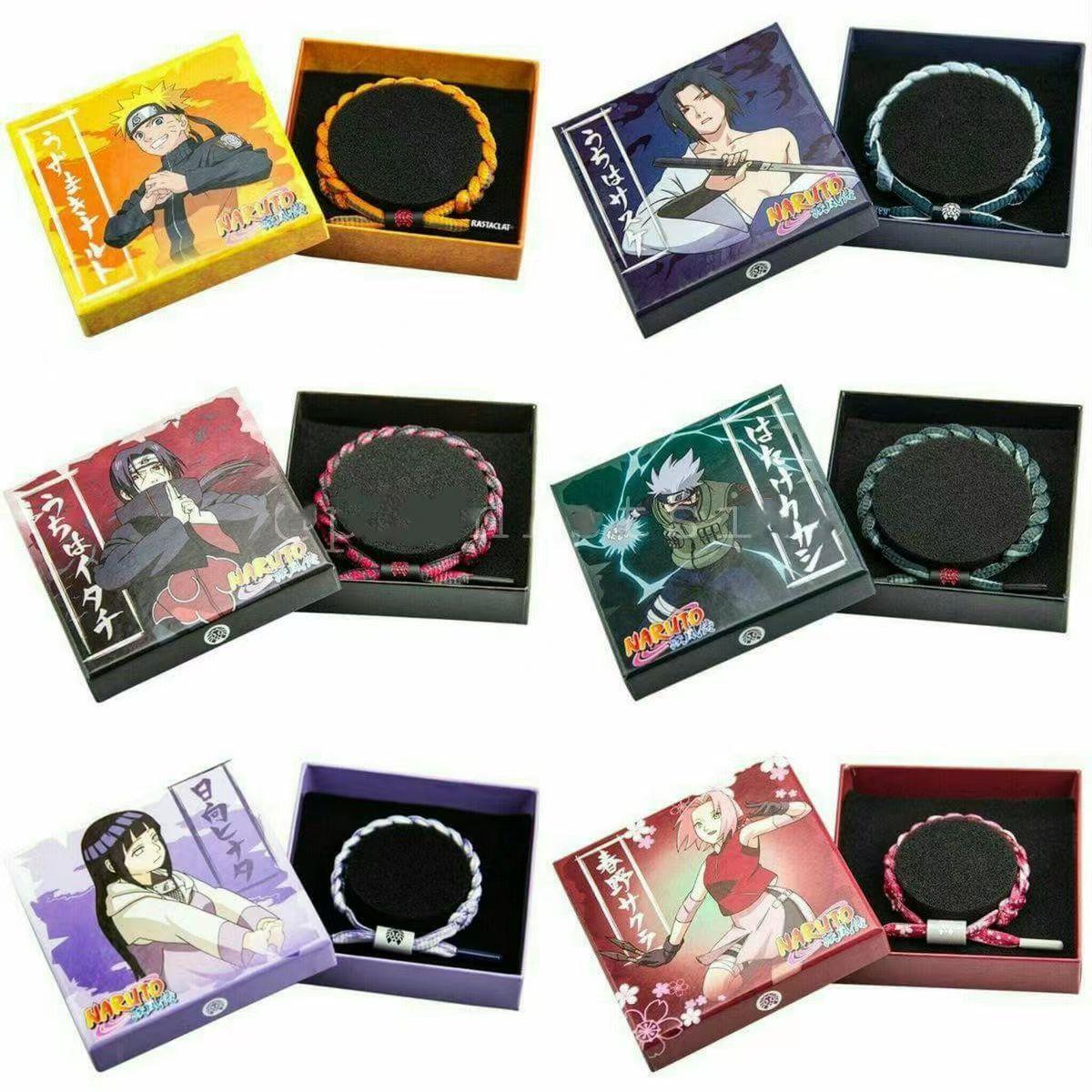 Naruto Sasuke Anime Braided Rope Bracelet, Adjustable Woven Shoelace Wristband Anime Character Cosplay Jewelry With Gift Box For Men Women Teens