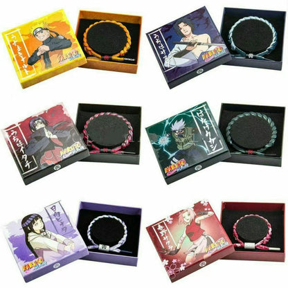Naruto Sasuke Anime Braided Rope Bracelet, Adjustable Woven Shoelace Wristband Anime Character Cosplay Jewelry With Gift Box For Men Women Teens