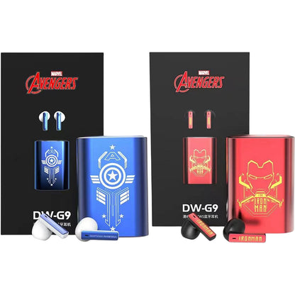 Marvel Iron Man Captain America TWS Gaming Bluetooth Earbuds, Mechanical Pop-Up RGB Light ENC Noise Cancelling Wireless Headphones Dual Game Music Mode