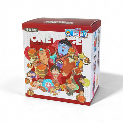 One Piece Monkey D Luffy Roronoa Zoro Anime Blind Box Quartz Watch, Straw Hat Crew Character Leather Strap Wrist Watch Collectible Gift Box Set