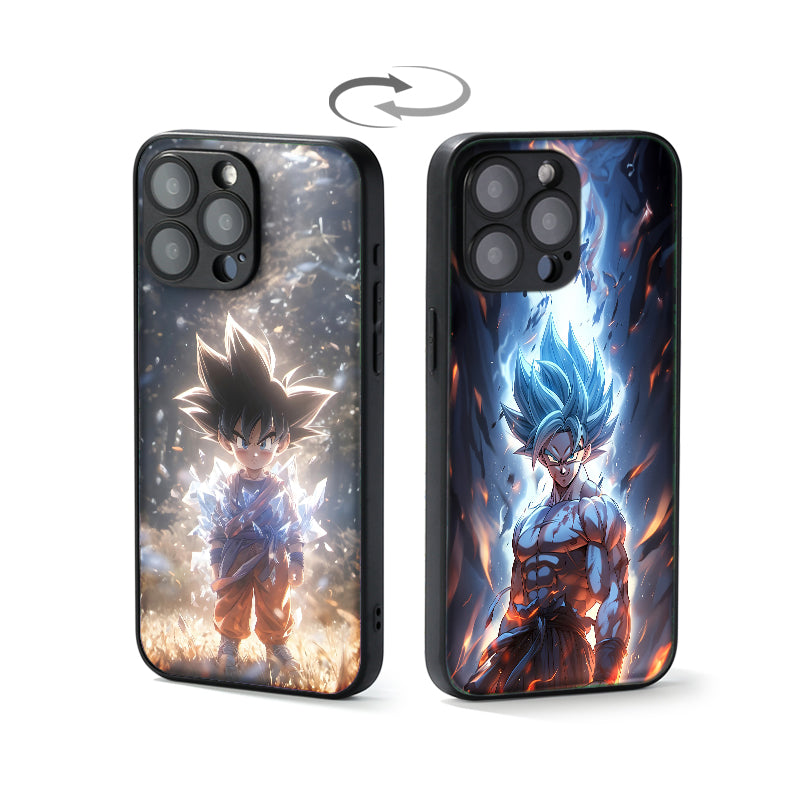 Dragon Ball Son Goku 3D Lenticular Phone Case Kid To Super Saiyan Blue Dynamic Changing Image Shock‑Absorbing Protective Cell Phone Cover For iPhone
