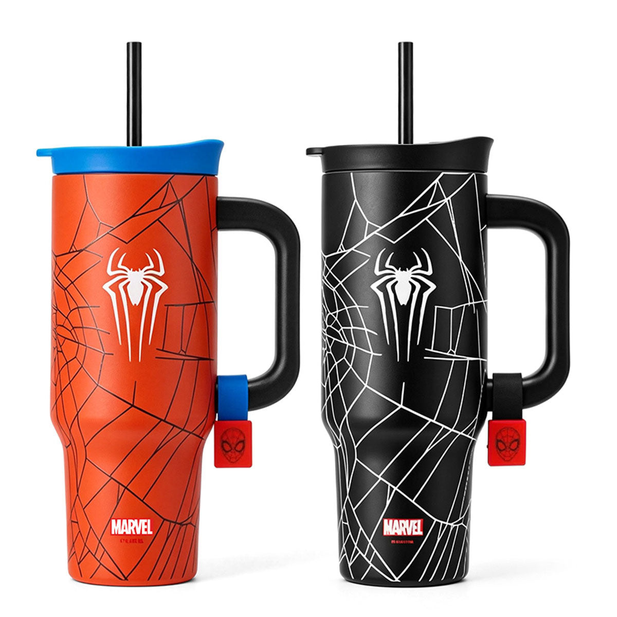 Marvel Spider‑Man Venom 32oz Stainless Steel Tumbler With Handle Straw Double Wall Vacuum Insulated Travel Mug Leak‑Proof Large 950ml Water Cup 2 Color Options For Anime Fans