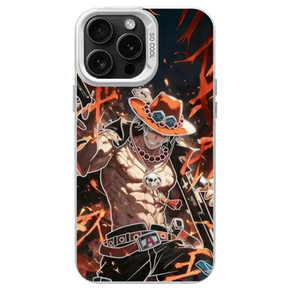 One Piece Portgas D Ace Phone Case Cool Anime Print Raised Lens Protection Shockproof Soft TPU Protective Cell Phone Cover For Iphone