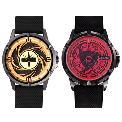 Naruto Itachi Rotating Dial Quartz Watch, 3ATM Waterproof Anime Wrist Watch, Silicone Strap Alloy Case Collectible Analog Watch Gift for Naruto Anime Fans Men Teenagers