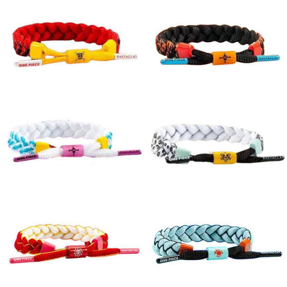 One Piece Monkey D Luffy Portgas D Ace Anime Braided Wrist Bracelet, Adjustable Rope Bracelet Anime Character Themed Jewelry Collectible Gift Box Set