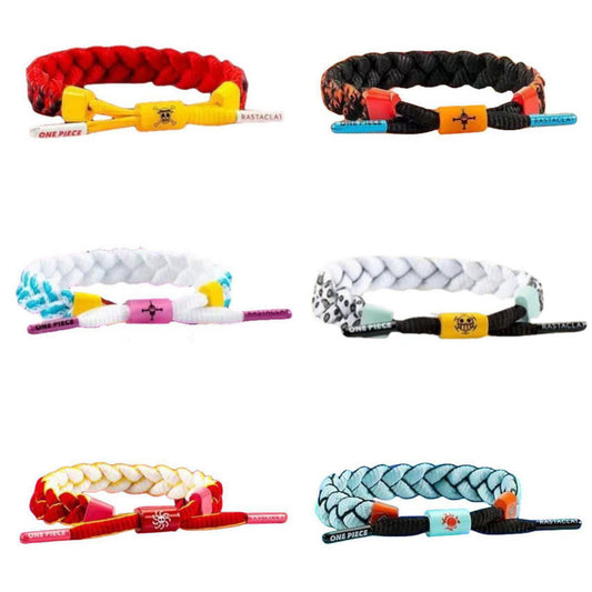 One Piece Monkey D Luffy Portgas D Ace Anime Braided Wrist Bracelet, Adjustable Rope Bracelet Anime Character Themed Jewelry Collectible Gift Box Set