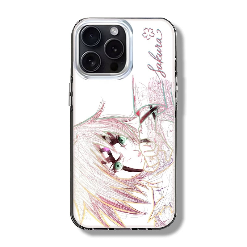 Naruto Sakura Haruno Anime Phone Case, Gradient Shockproof iPhone Case