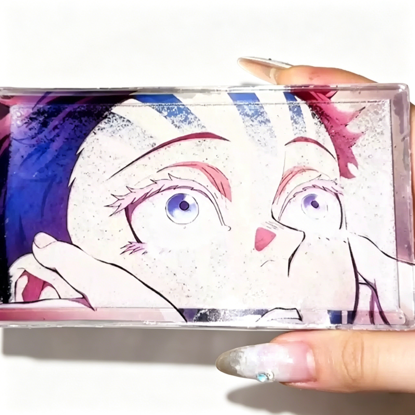 Demon Slayer Akaza Snowflake Changing Acrylic Shaker - Anime 3D Quicksand Collectible Card