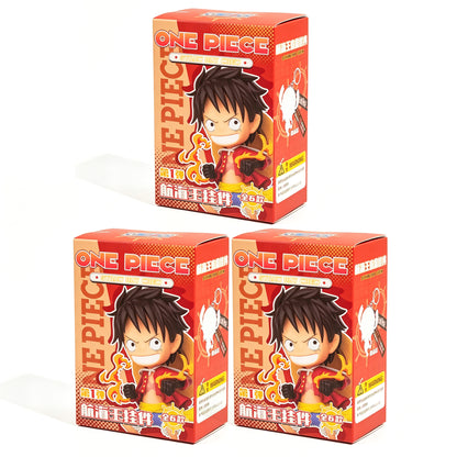One Piece Monkey D Luffy Roronoa Zoro Anime Keychain Blind Box, PVC Mini Figure Key Chain Pendant Straw Hat Crew Collectible Mystery Box Gift Set