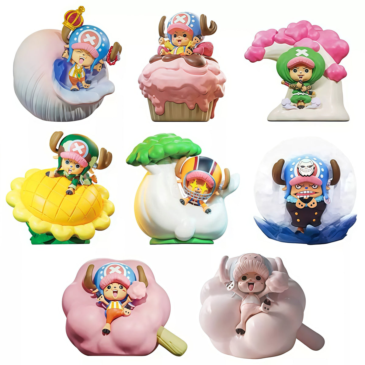 One Piece Tony Tony Chopper Blind Box Night Light, Cute Anime Figure LED Lamp Collectible Mystery Box, 6 Regular + 2 Hidden Styles PVC Bedside Decor Light Gift for One Piece Fans
