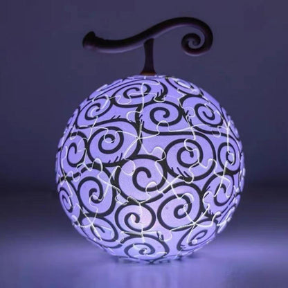 One Piece Monkey D. Luffy Devil Fruit 3D Puzzle Night Light USB Rechargeable LED Ambient Lamp DIY Assembly Sphere Light Bedroom Decor Gift For Anime Fans