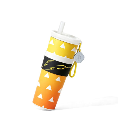 Demon Slayer Tanjiro Nezuko All Designs 710ml Insulated Tumbler 316 Stainless Steel Double Wall Coffee Cup Dual Drinking Lid With Straw Charm Leakproof Travel Water Bottle