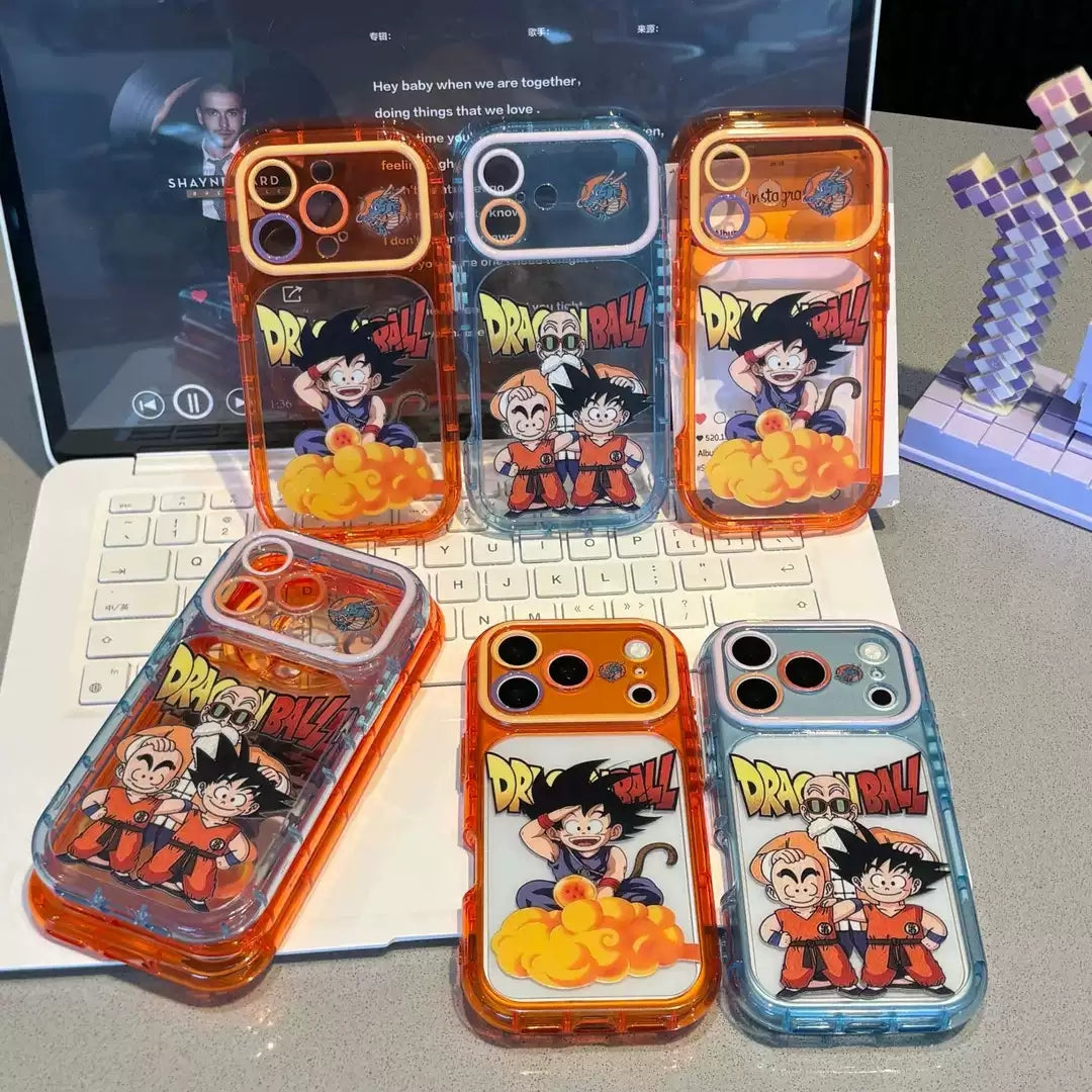 Dragon Ball Goku Krillin Master Roshi Phone Case 2 Styles Cute Transparent Shockproof Protective Cover Anime Character Cell Phone Shell For Iphone