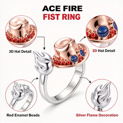 One Piece Anime Adjustable Open Rings Set, 5Pcs Luffy Ace Law Sabo Chopper Themed Ring, Cosplay Jewelry Gift for One Piece Fans