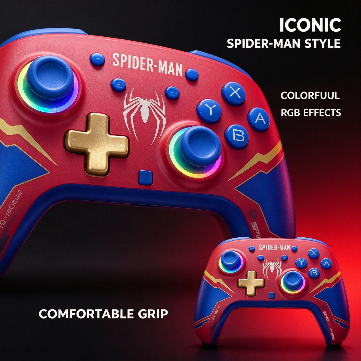 Spider-Man Wireless Controller Bundle,Superhero Gamepad Gift for Marvel Fans