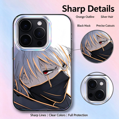 Naruto Hatake Kakashi Phone Case, Clear Anime Shockproof Protective Cover, Manga Character Printed Case for iPhone, Gift for Naruto Fans