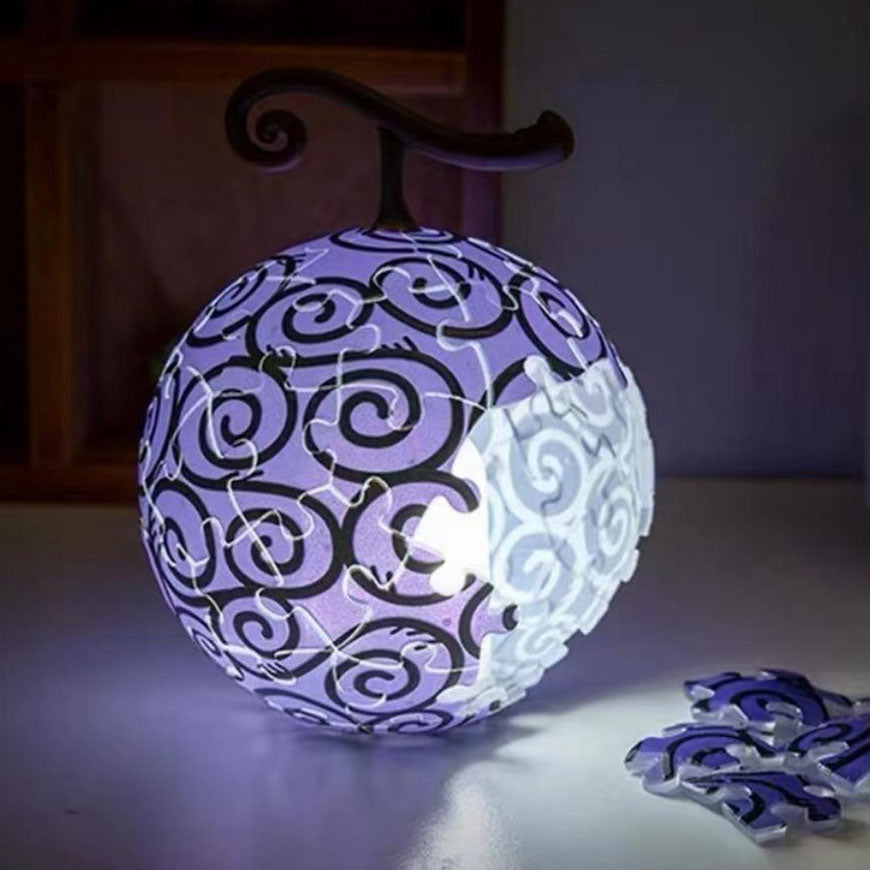 One Piece Monkey D. Luffy Devil Fruit 3D Puzzle Night Light USB Rechargeable LED Ambient Lamp DIY Assembly Sphere Light Bedroom Decor Gift For Anime Fans