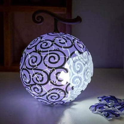 One Piece Monkey D. Luffy Devil Fruit 3D Puzzle Night Light USB Rechargeable LED Ambient Lamp DIY Assembly Sphere Light Bedroom Decor Gift For Anime Fans