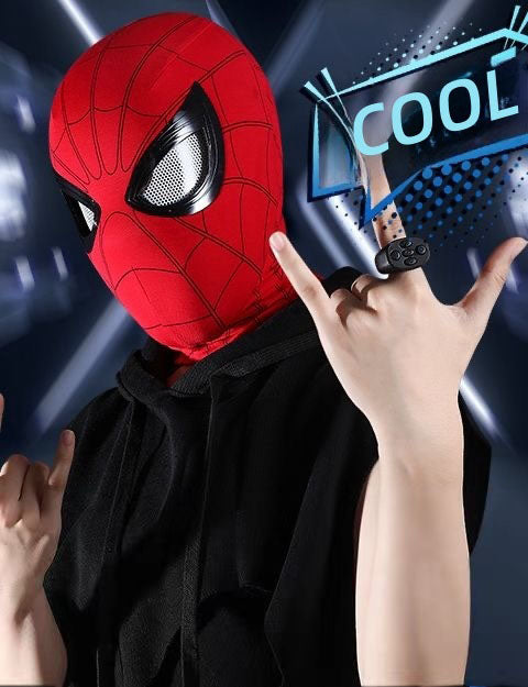 Marvel Spider‑Man Gwen Stacy Miles Morales Electric Mask LED Light Movable Eyes Remote Control Ring Lycra Full Face Helmet Cosplay Costume Prop Multiple Styles For Halloween Anime Fans