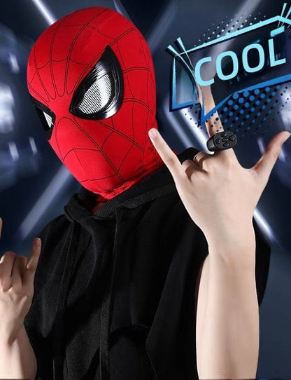 Marvel Spider‑Man Gwen Stacy Miles Morales Electric Mask LED Light Movable Eyes Remote Control Ring Lycra Full Face Helmet Cosplay Costume Prop Multiple Styles For Halloween Anime Fans