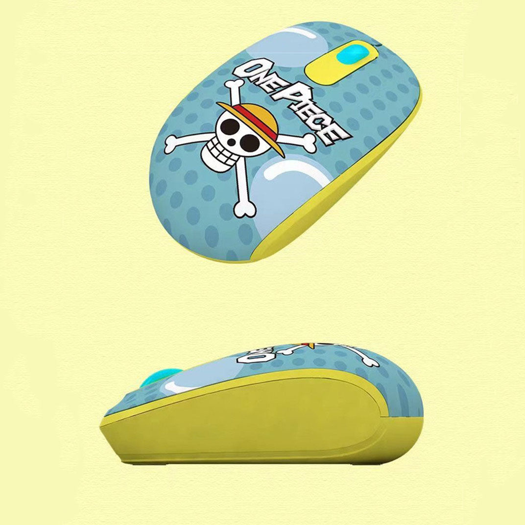 One Piece Chopper Luffy 2.4G Wireless Mouse, Cute Anime 1200 DPI Optical Computer Mouse for Laptop PC