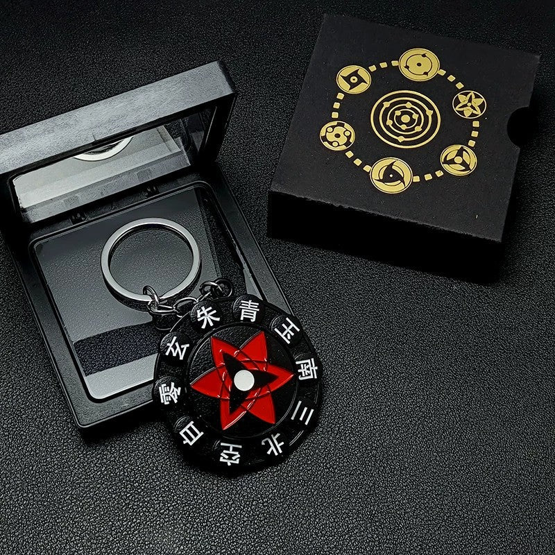 Naruto Sharingan Rotatable Keychain - Uchiha Anime Spinning Fidget Toy