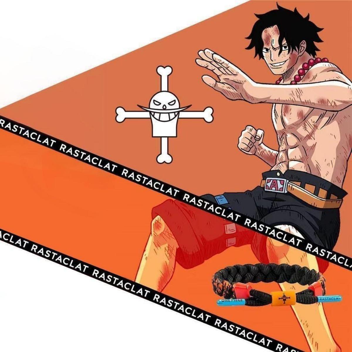 One Piece Monkey D Luffy Portgas D Ace Anime Braided Wrist Bracelet, Adjustable Rope Bracelet Anime Character Themed Jewelry Collectible Gift Box Set