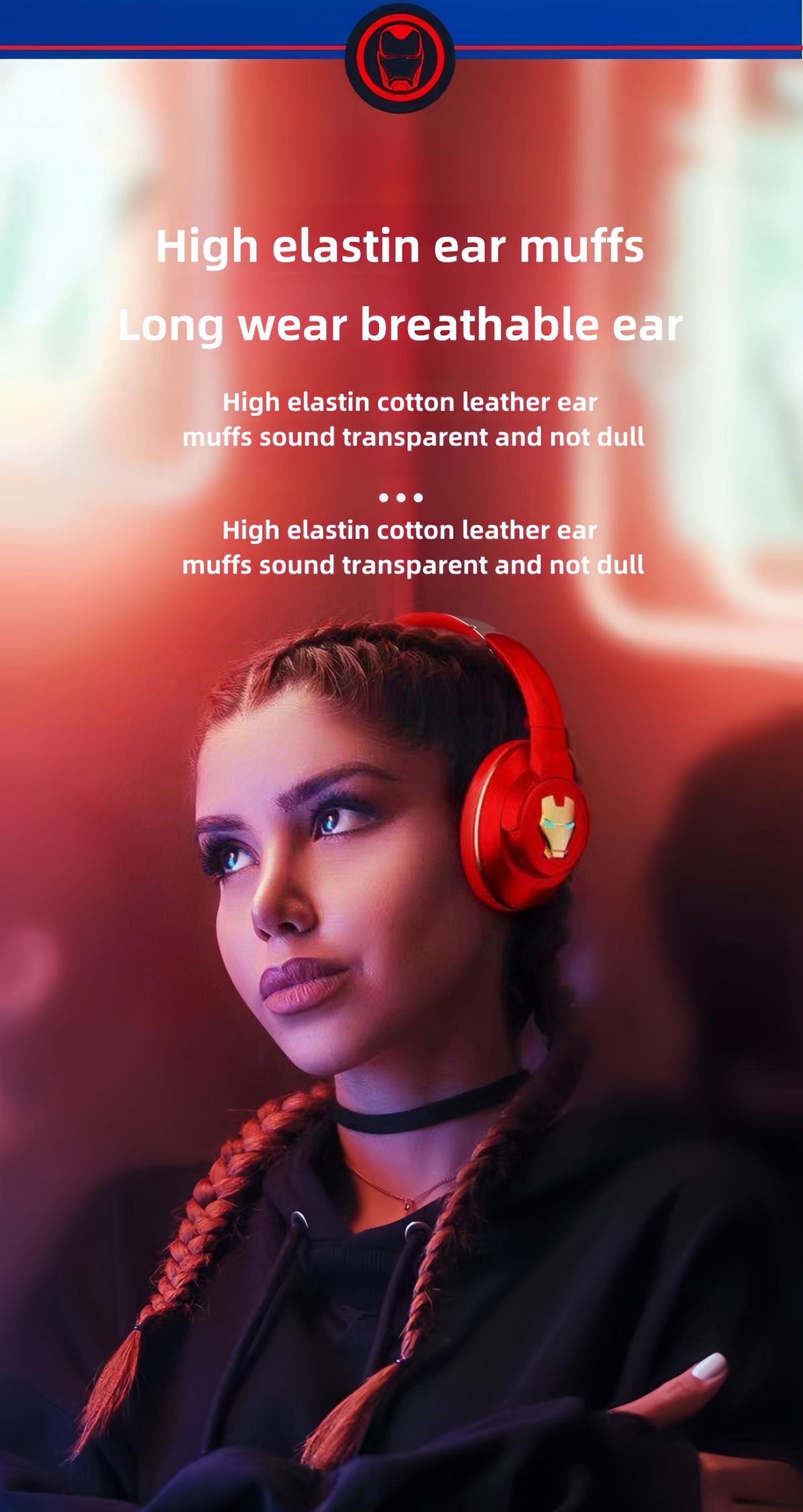 Marvel Iron Man Captain America Over Ear Bluetooth 5.3 Gaming Headphones, Low Latency Headset with Microphone Foldable Comfortable Earpads for Game Music