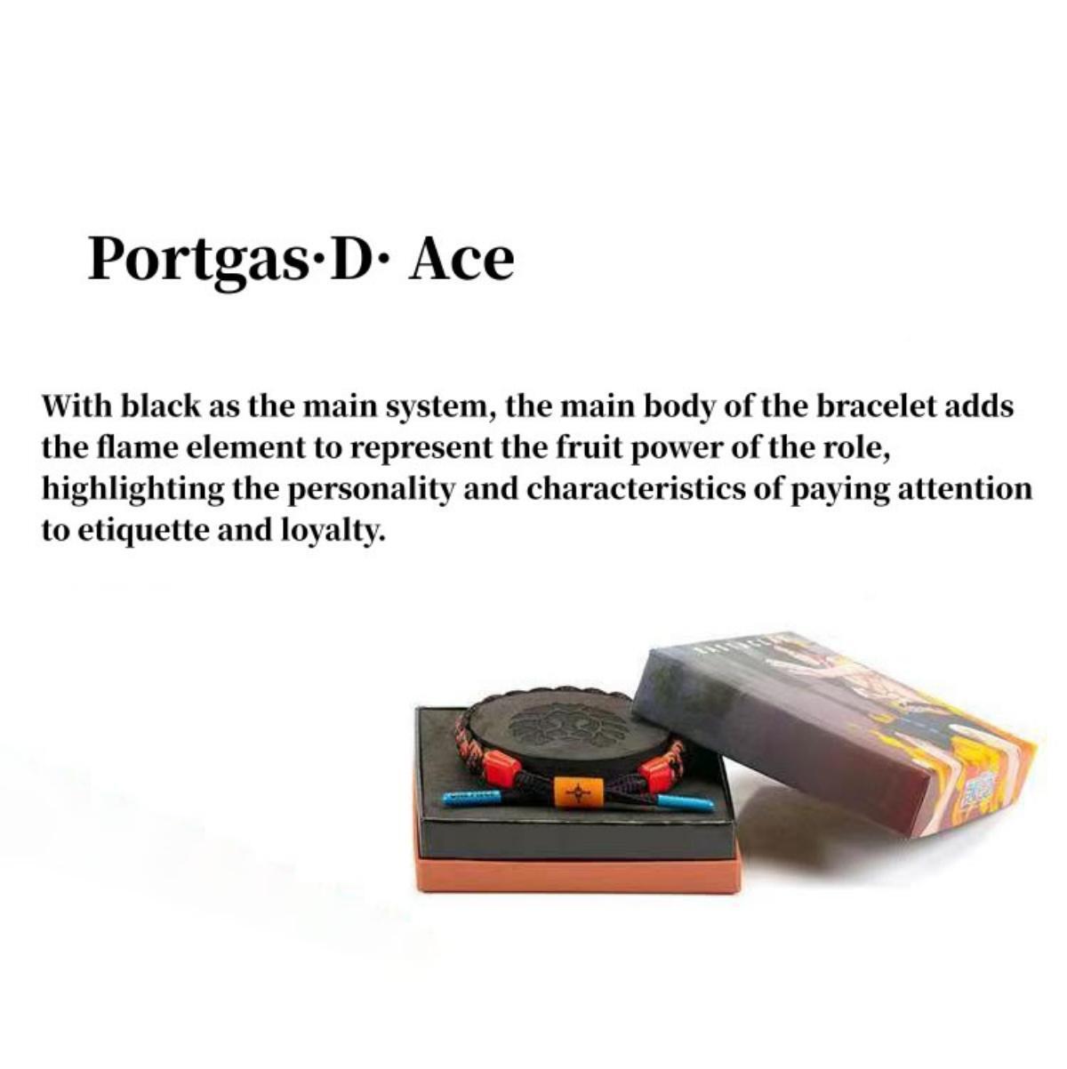 One Piece Monkey D Luffy Portgas D Ace Anime Braided Wrist Bracelet, Adjustable Rope Bracelet Anime Character Themed Jewelry Collectible Gift Box Set