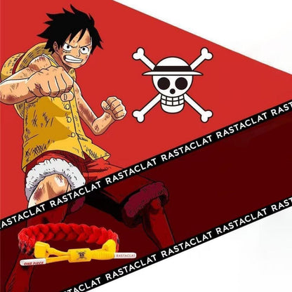 One Piece Monkey D Luffy Portgas D Ace Anime Braided Wrist Bracelet, Adjustable Rope Bracelet Anime Character Themed Jewelry Collectible Gift Box Set