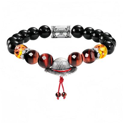One Piece Ace Luffy Sabo Beaded Bracelet | Three Brothers Anime Charm Wristband