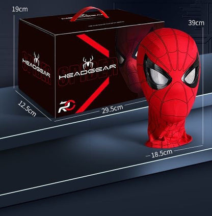 Marvel Spider‑Man Gwen Stacy Miles Morales Electric Mask LED Light Movable Eyes Remote Control Ring Lycra Full Face Helmet Cosplay Costume Prop Multiple Styles For Halloween Anime Fans