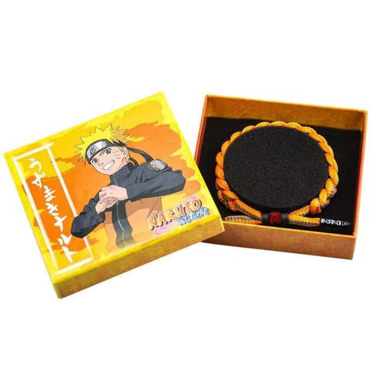Naruto Sasuke Anime Braided Rope Bracelet, Adjustable Woven Shoelace Wristband Anime Character Cosplay Jewelry With Gift Box For Men Women Teens