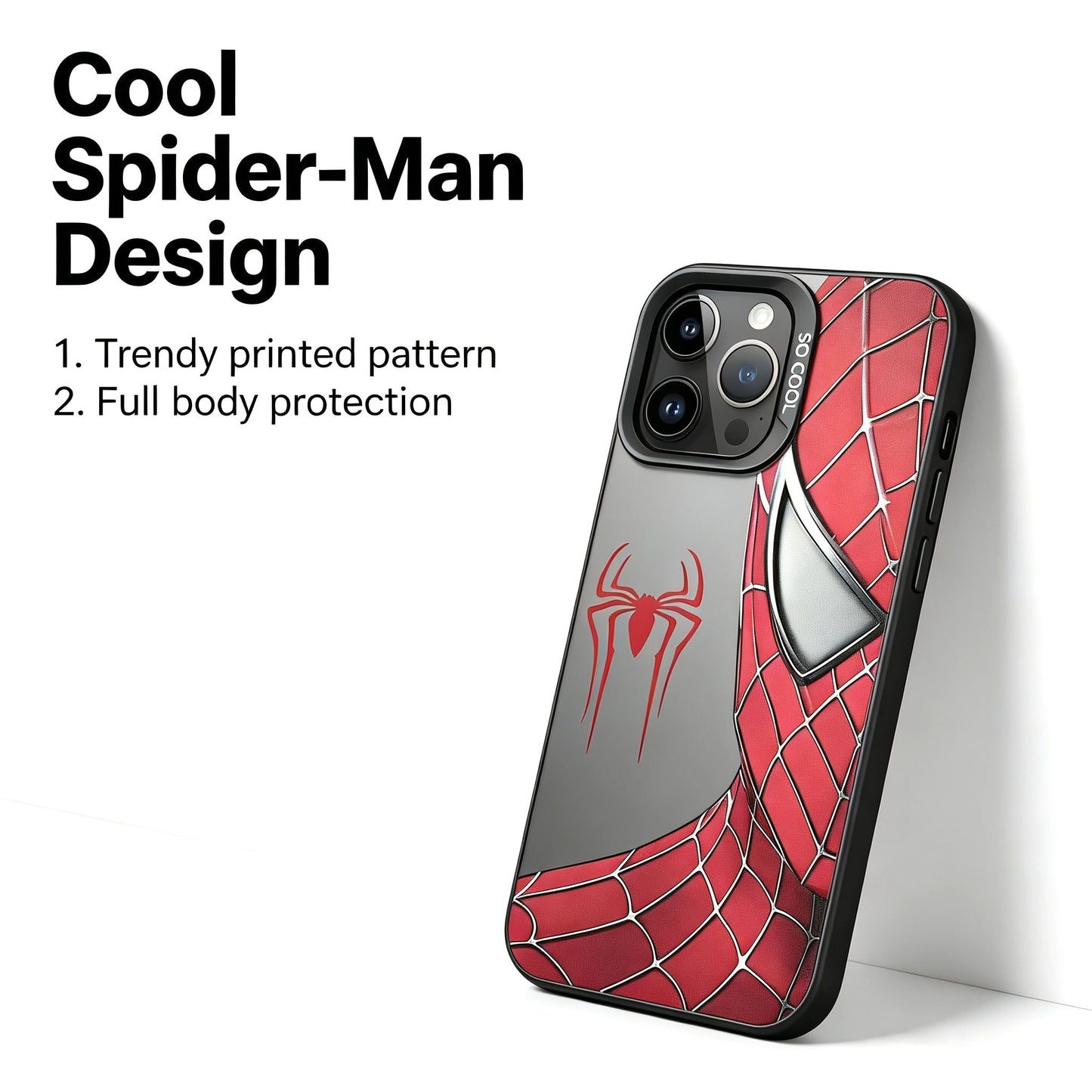 Marvel Spider‑Man Tobey Maguire Style Phone Case for iPhone, Anti‑Drop Shockproof Protective Cover 2‑Color Options Full Collection
