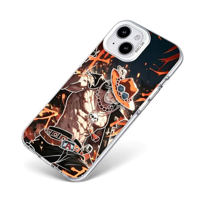 One Piece Portgas D Ace Phone Case Cool Anime Print Raised Lens Protection Shockproof Soft TPU Protective Cell Phone Cover For Iphone