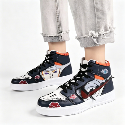 Naruto Pain Yahiko Anime High Top Sneakers, Akatsuki Graphic Casual Streetwear Shoes