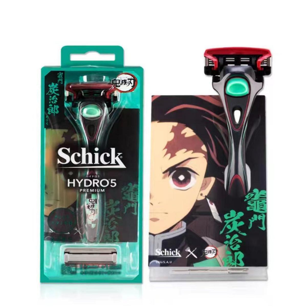 Demon Slayer Tanjiro Zenitsu Schick Hydro 5 Premium Razor, Anime 5‑Layer Manual Shaving Razor for Men
