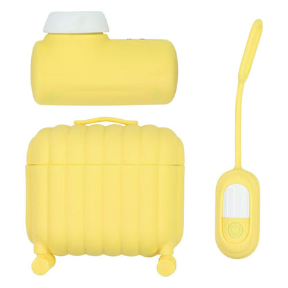 Portable Silicone Massager Set with APP Remote Control, Rechargeable Storage Case with UV Sanitizing Function, Multi Vibration Modes Personal Relax Kit