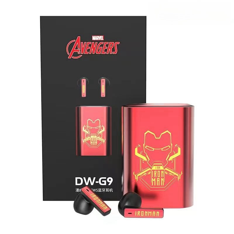 Marvel Iron Man Captain America TWS Gaming Bluetooth Earbuds, Mechanical Pop-Up RGB Light ENC Noise Cancelling Wireless Headphones Dual Game Music Mode
