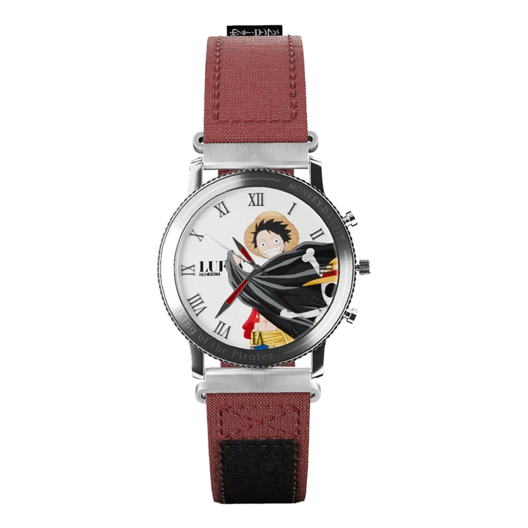One Piece Monkey D Luffy Roronoa Zoro Anime Blind Box Quartz Watch, Straw Hat Crew Character Leather Strap Wrist Watch Collectible Gift Box Set