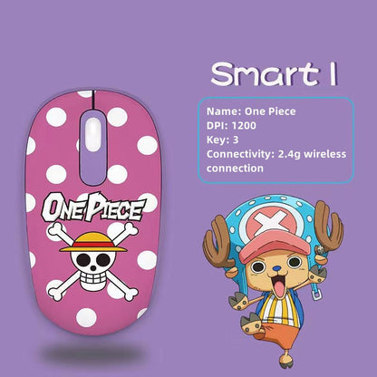 One Piece Chopper Luffy 2.4G Wireless Mouse, Cute Anime 1200 DPI Optical Computer Mouse for Laptop PC