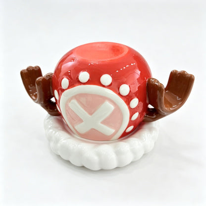 One Piece Tony Tony Chopper Christmas Reindeer 3D Ceramic Mug, Anime Coffee Cup with Saucer