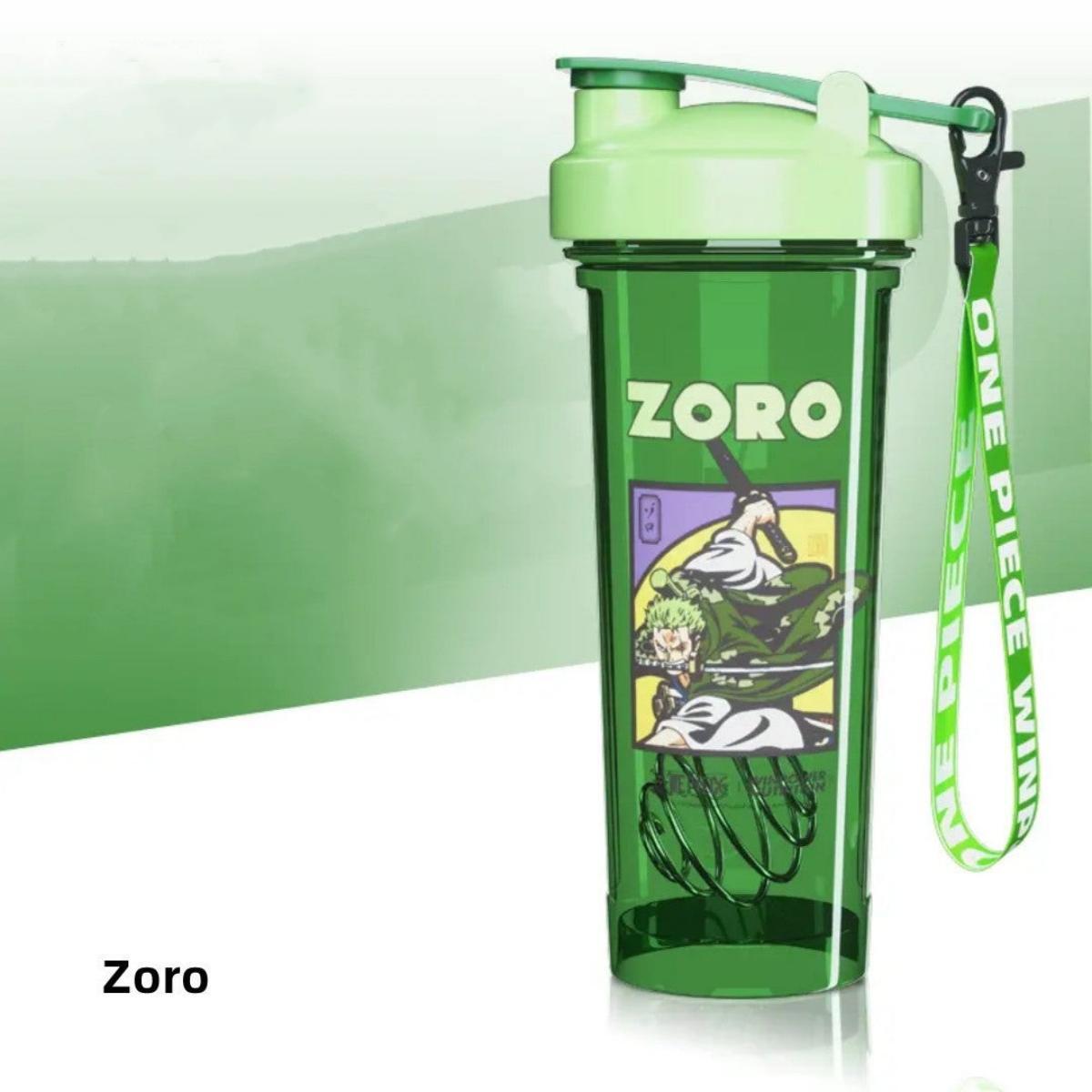 One Piece Monkey D Luffy Roronoa Zoro Anime Blind Box Shaker Bottle, 800ml Leakproof BPA Free PCTG Protein Mixing Cup with Mixing Ball & Lanyard