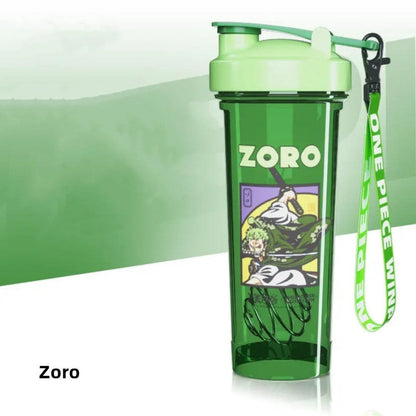 One Piece Monkey D Luffy Roronoa Zoro Anime Blind Box Shaker Bottle, 800ml Leakproof BPA Free PCTG Protein Mixing Cup with Mixing Ball & Lanyard