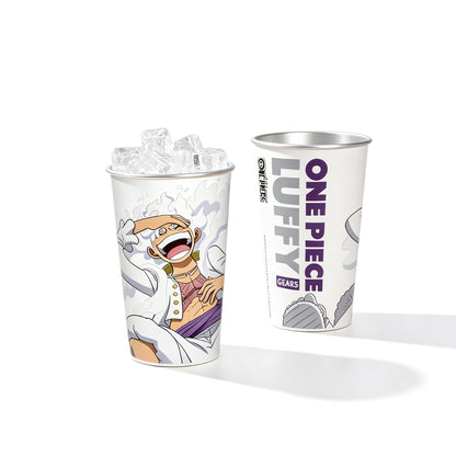 One Piece Monkey D Luffy Nika Gear 5 Cold Sensitive Color Changing Aluminum Water Cup, 470ml Food Grade Anime Character Thermochromic Drinking Cup Collectible Gift