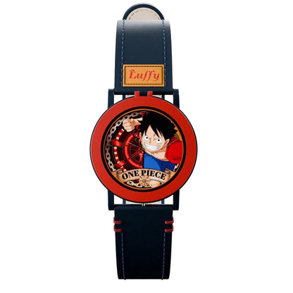 One Piece Monkey D Luffy Roronoa Zoro Anime Blind Box Quartz Watch, Straw Hat Crew Character Leather Strap Wrist Watch Collectible Gift Box Set