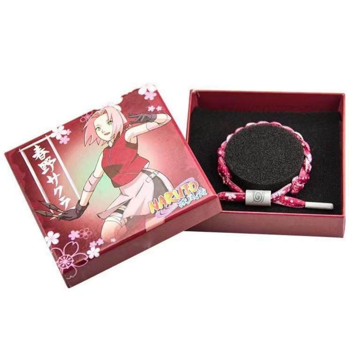 Naruto Sasuke Anime Braided Rope Bracelet, Adjustable Woven Shoelace Wristband Anime Character Cosplay Jewelry With Gift Box For Men Women Teens