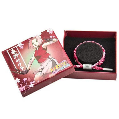 Naruto Sasuke Anime Braided Rope Bracelet, Adjustable Woven Shoelace Wristband Anime Character Cosplay Jewelry With Gift Box For Men Women Teens