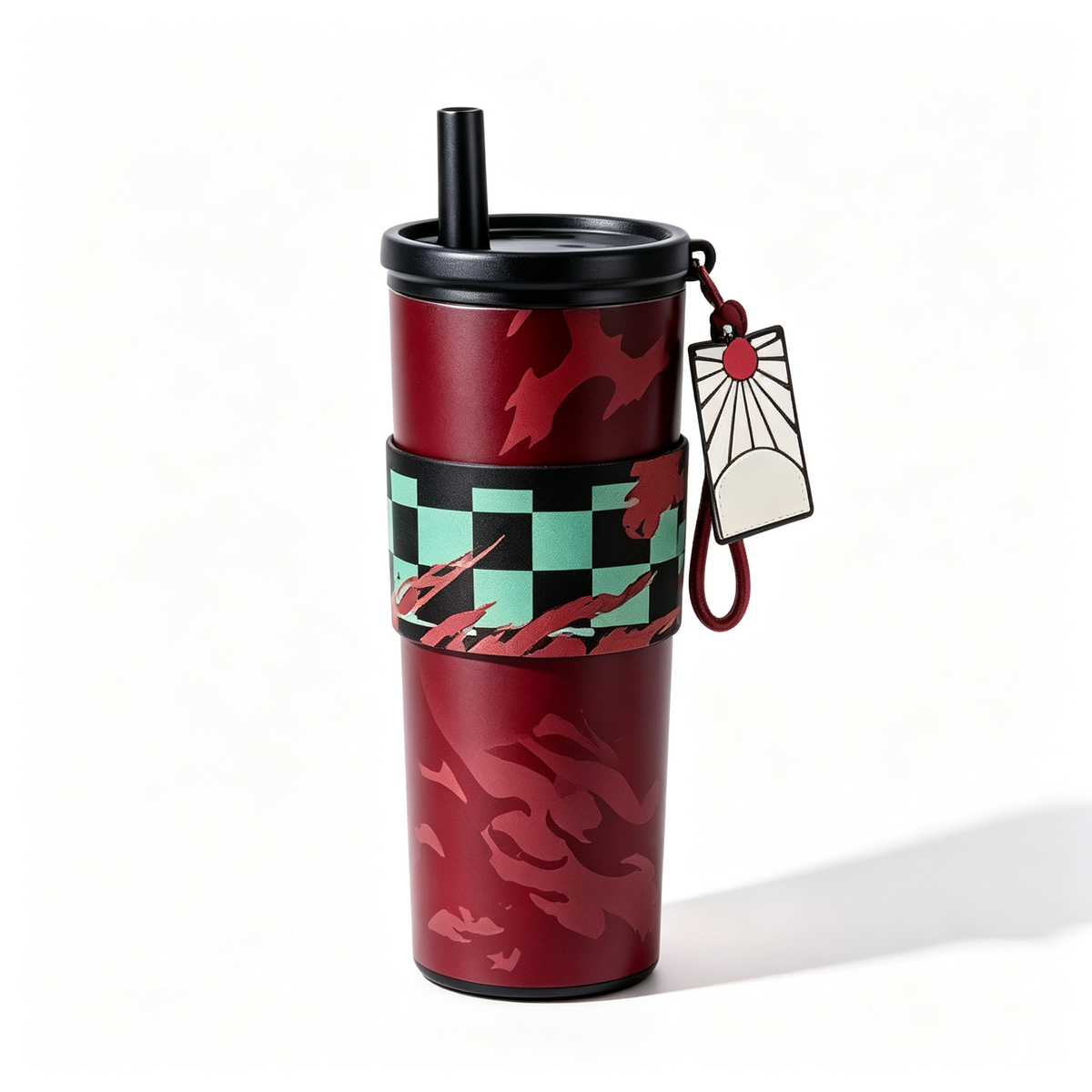 Demon Slayer Tanjiro Nezuko All Designs 710ml Insulated Tumbler 316 Stainless Steel Double Wall Coffee Cup Dual Drinking Lid With Straw Charm Leakproof Travel Water Bottle